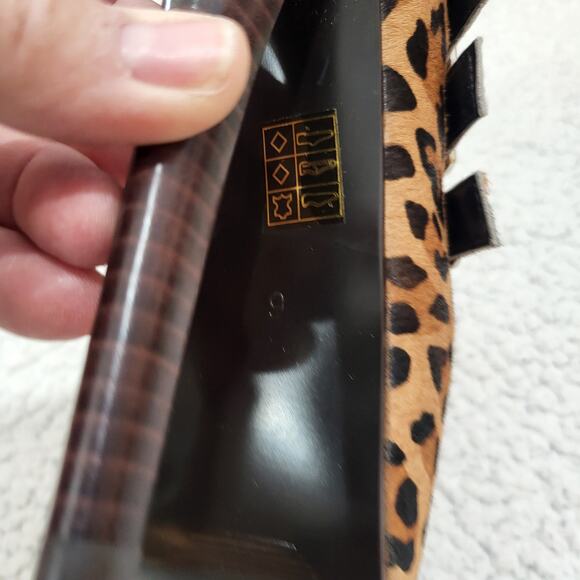 N.Y.L.A. Women's Larilie Cheetah Leather heels  size 6 M US - Picture 4 of 8